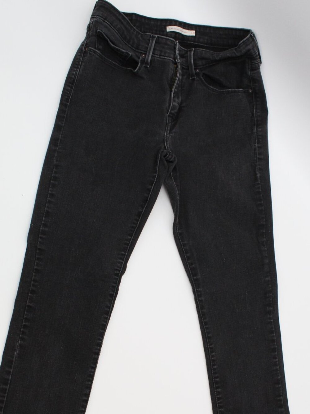 LEVI STRAUSS CLASSIC MID RISE SKINNY JEANS BLACK SZ 10 EXC COND